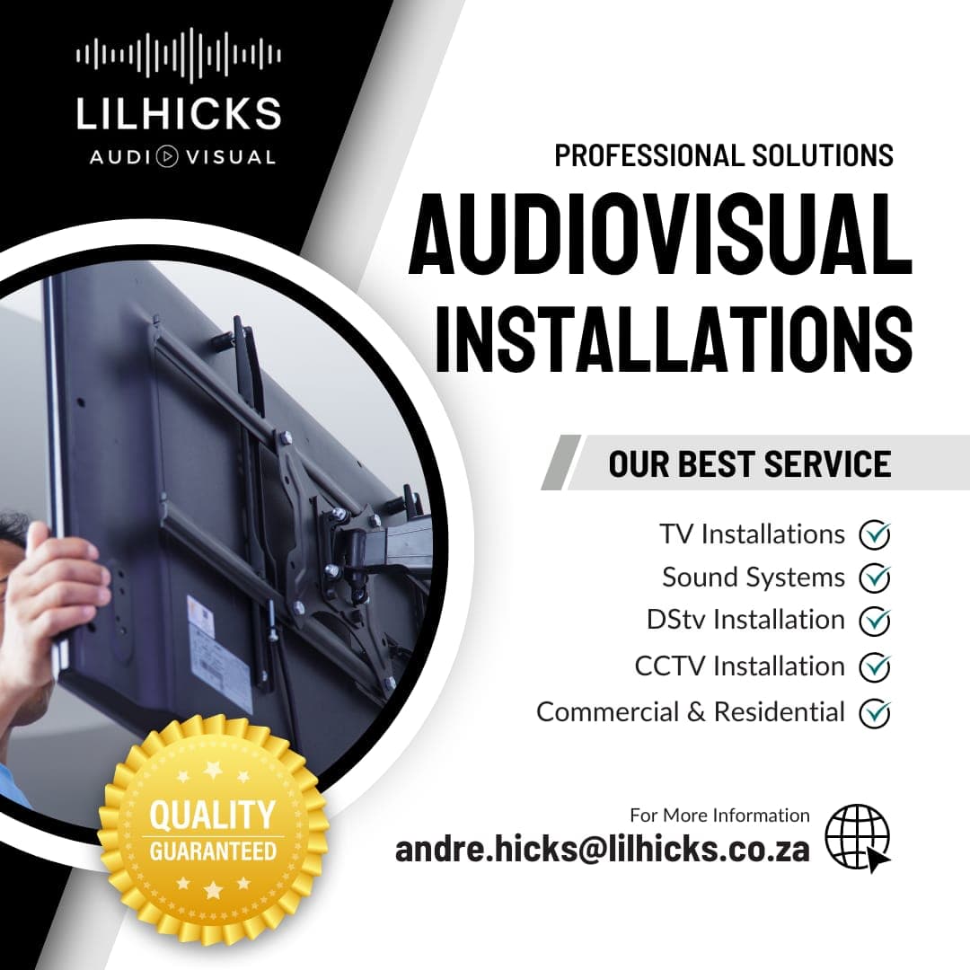 A flyer for a professional audio installation company