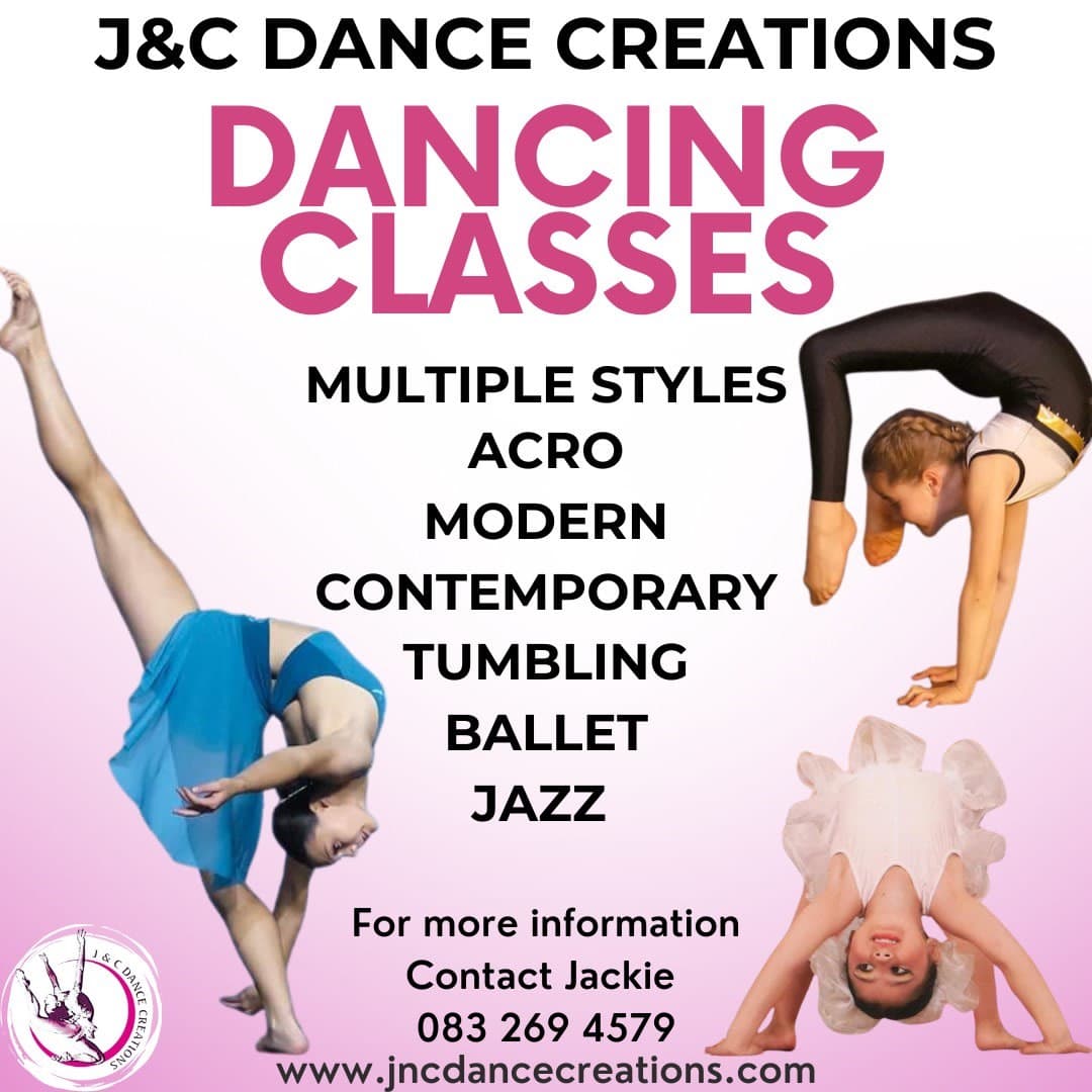 A flyer for a dance class with a woman doing a handstand
