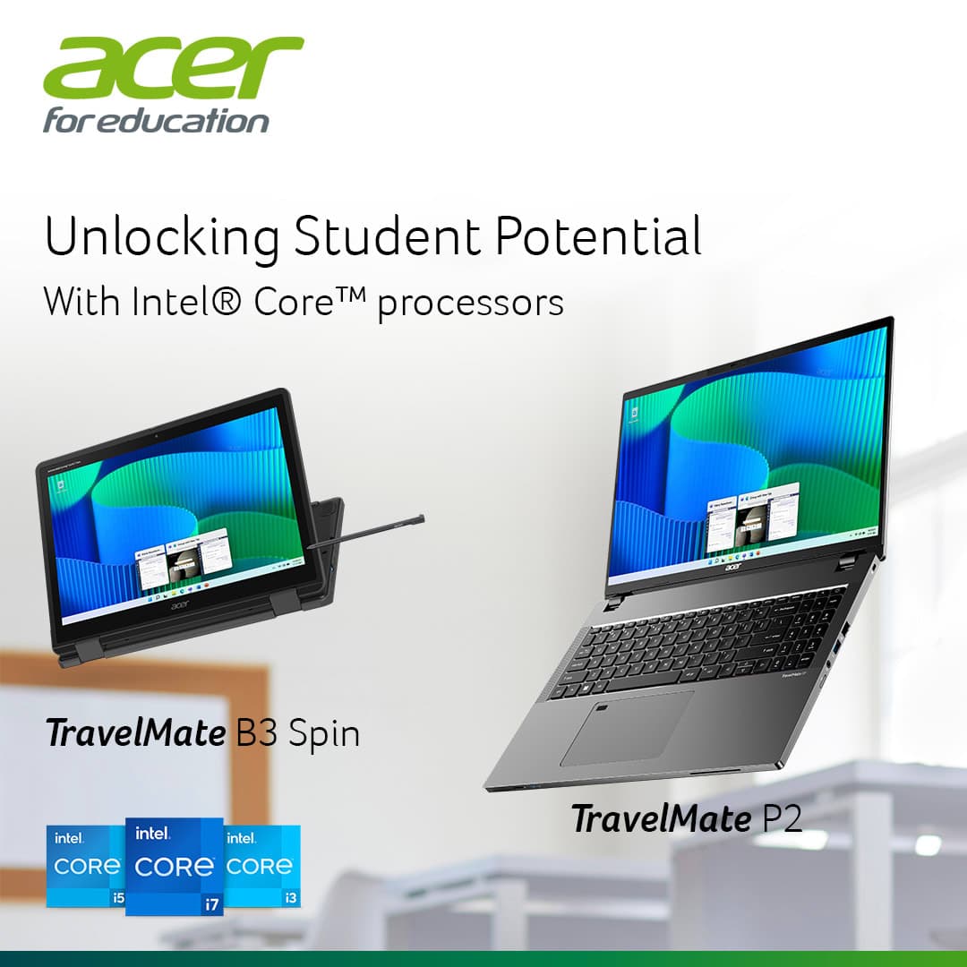 An advertisement for a laptop computer that is open