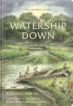 A picture of a book cover of watership down