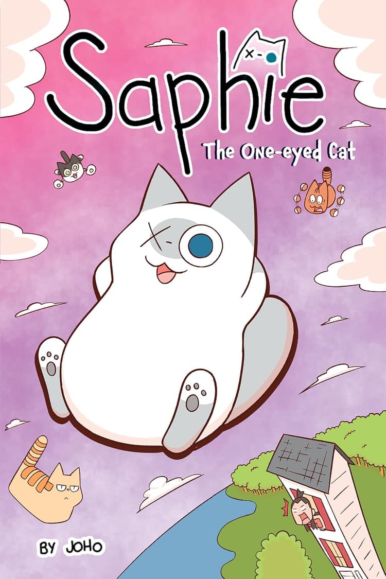 A cartoon cat flying through the air