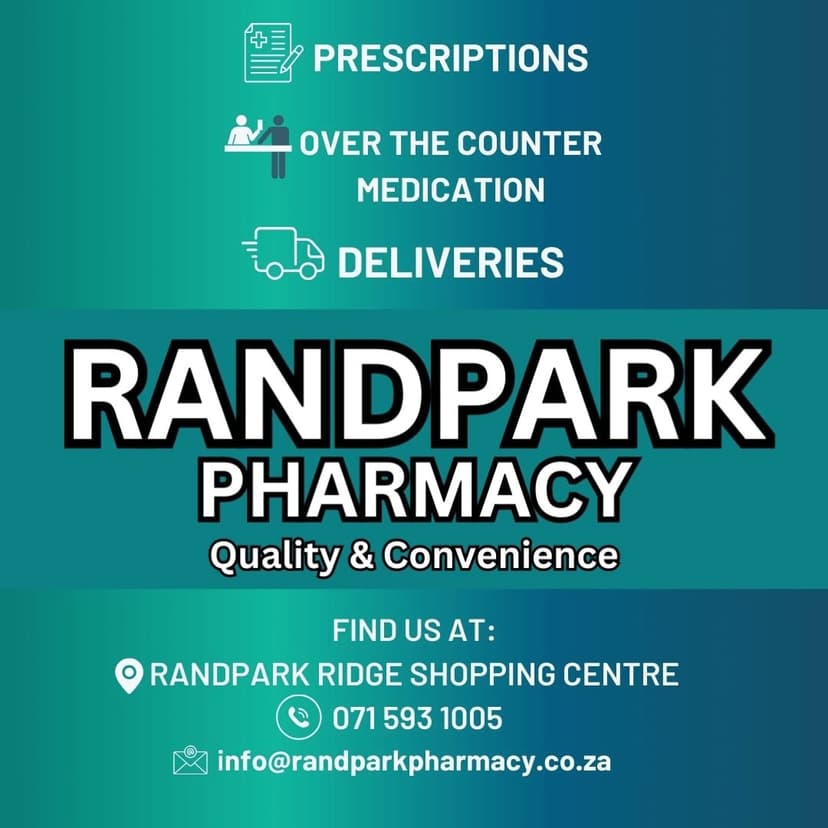 A pharmacy ad with a green background