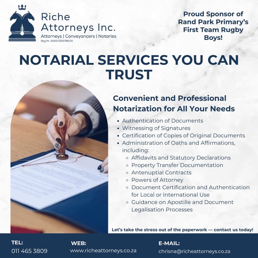 A flyer with a picture of a person signing a document