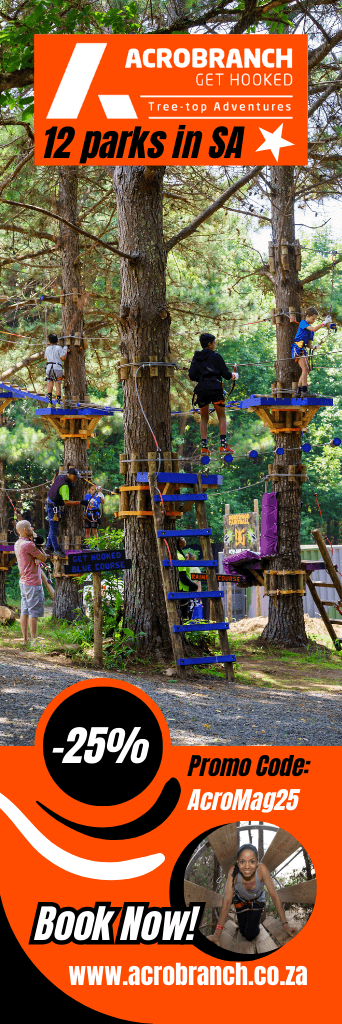 An advertisement for a tree climbing course in the woods