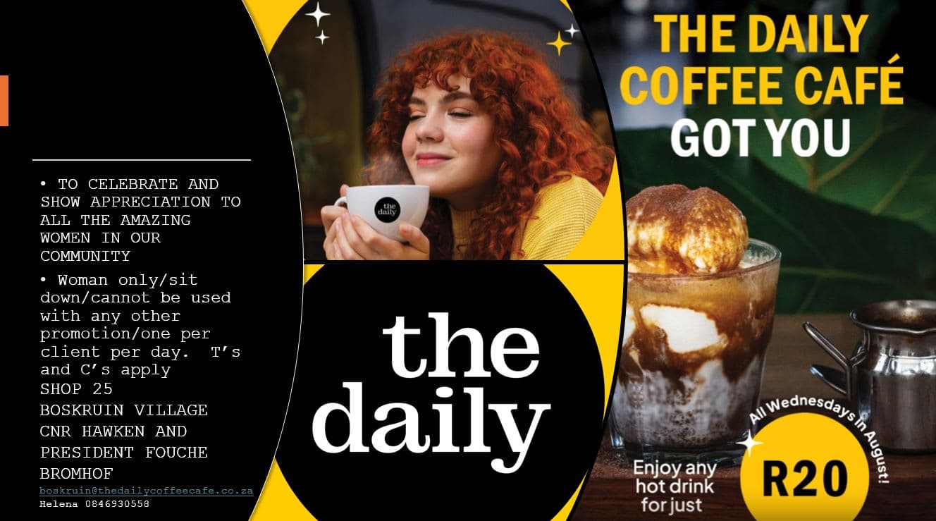 A flyer for the daily coffee cafe