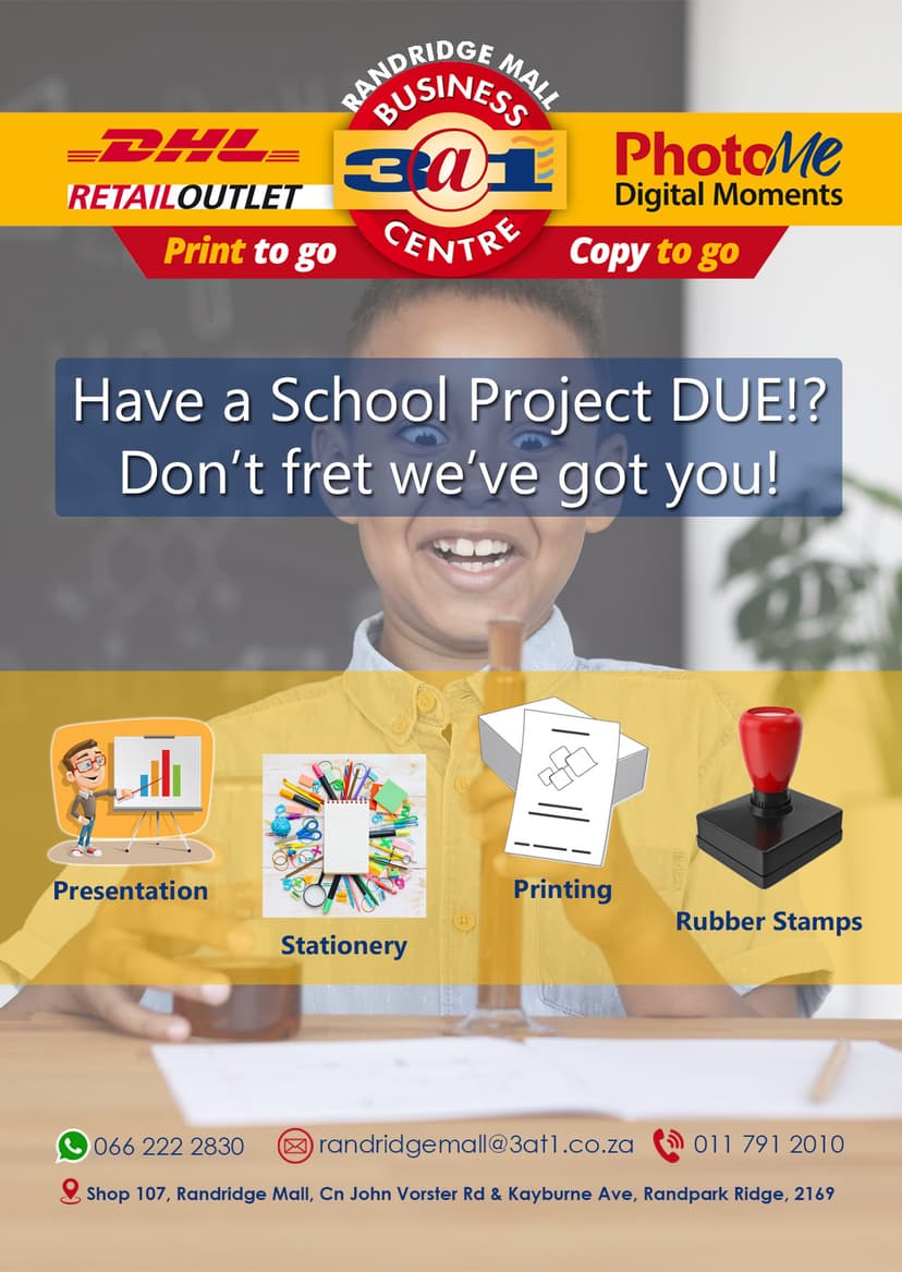 A flyer for a school project due? don't fret we've