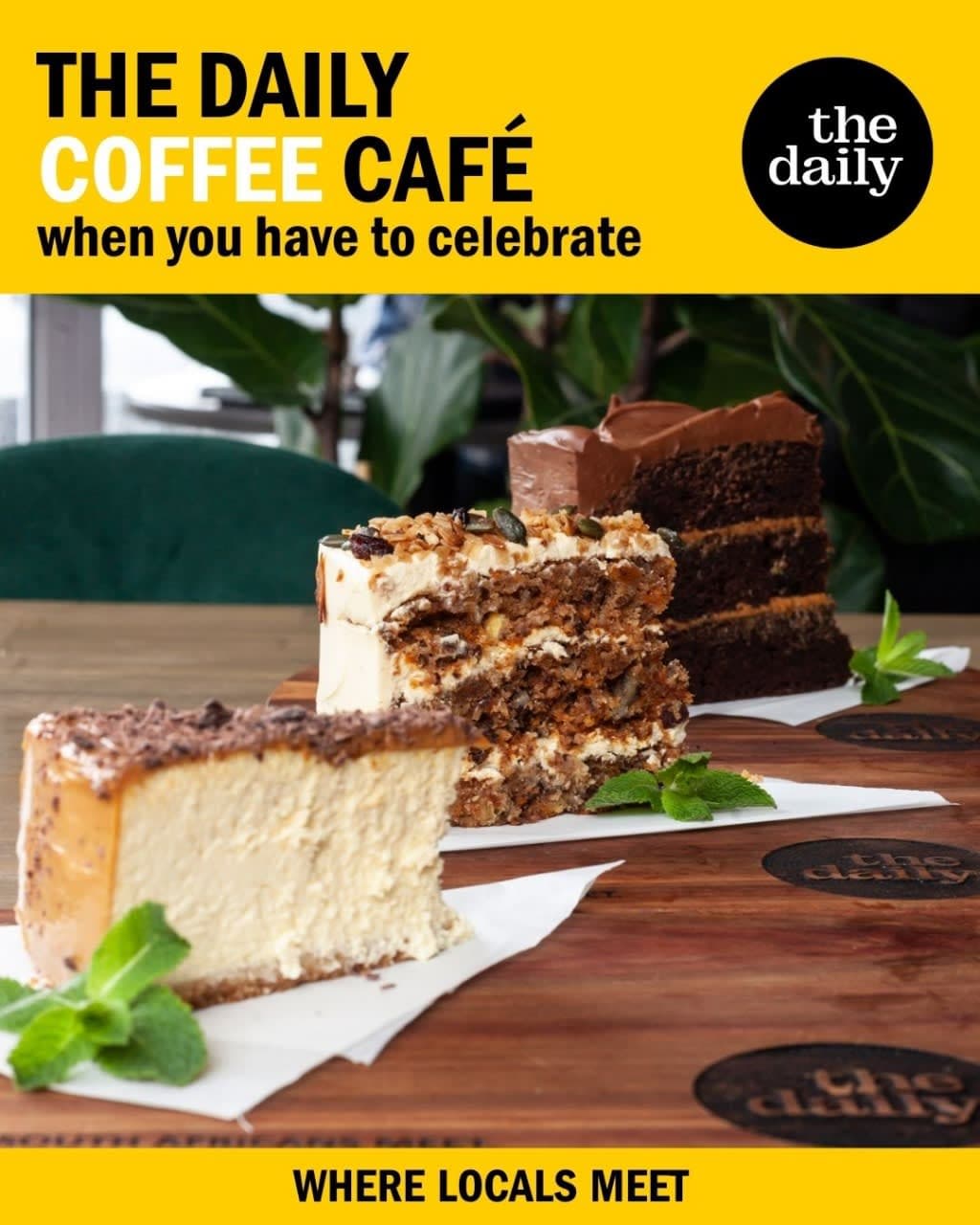 A magazine cover with a piece of cake on a table