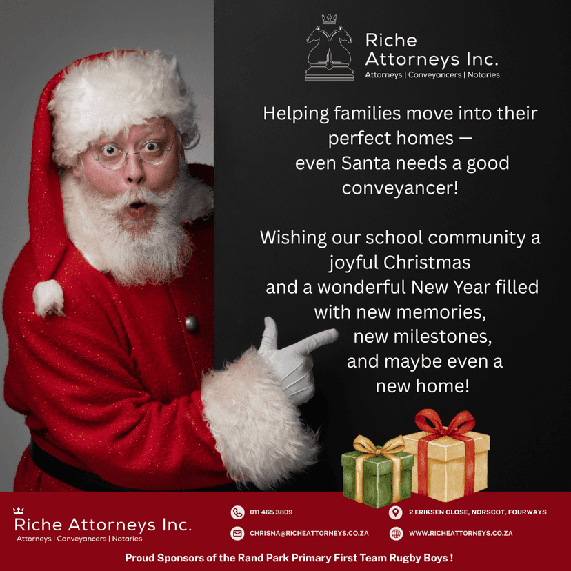 A man dressed as santa clause pointing at a blackboard