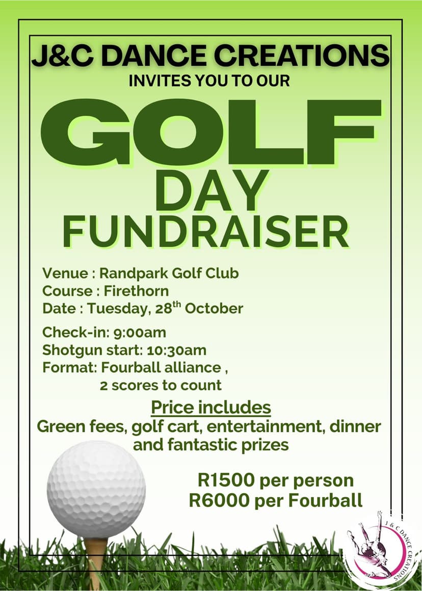 A flyer for a golf tournament